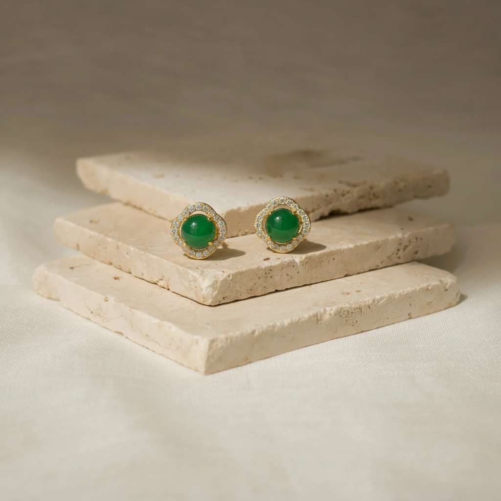 Seravelle Jade Studs